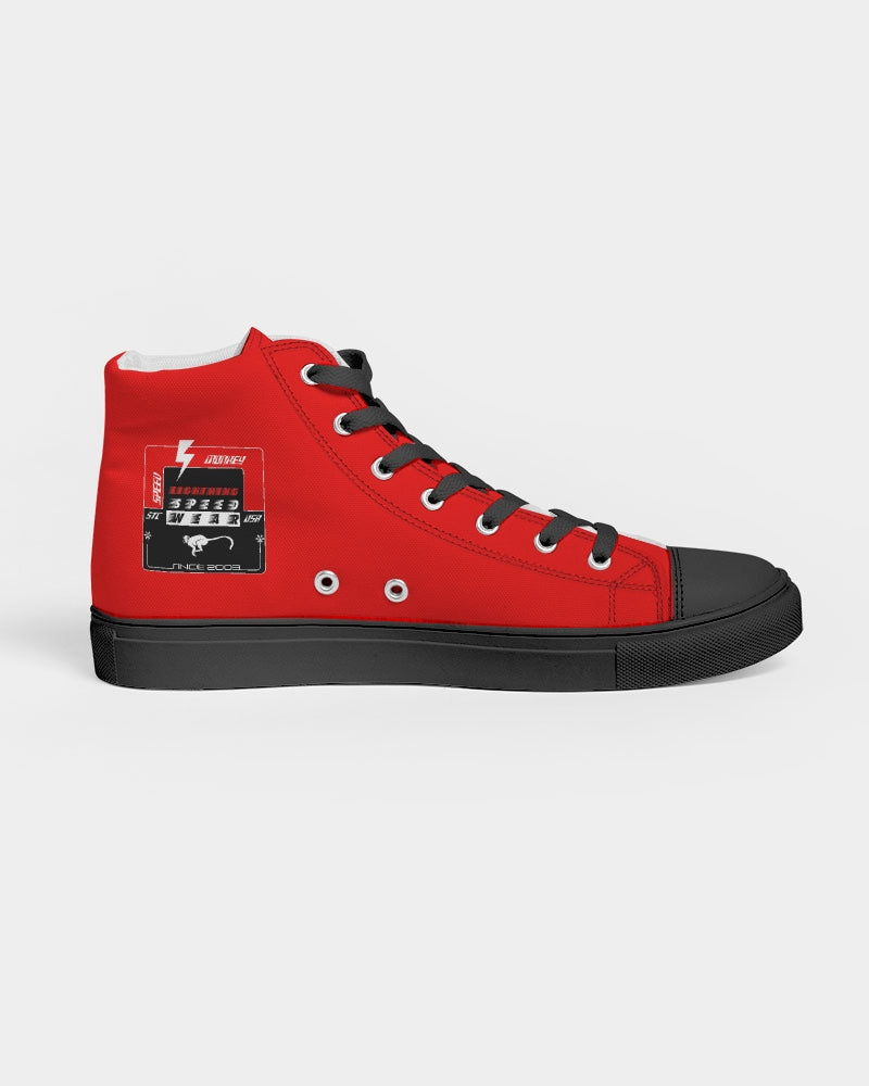 Red Lightning Speed Wear Men s Hightop Canvas Shoe Black